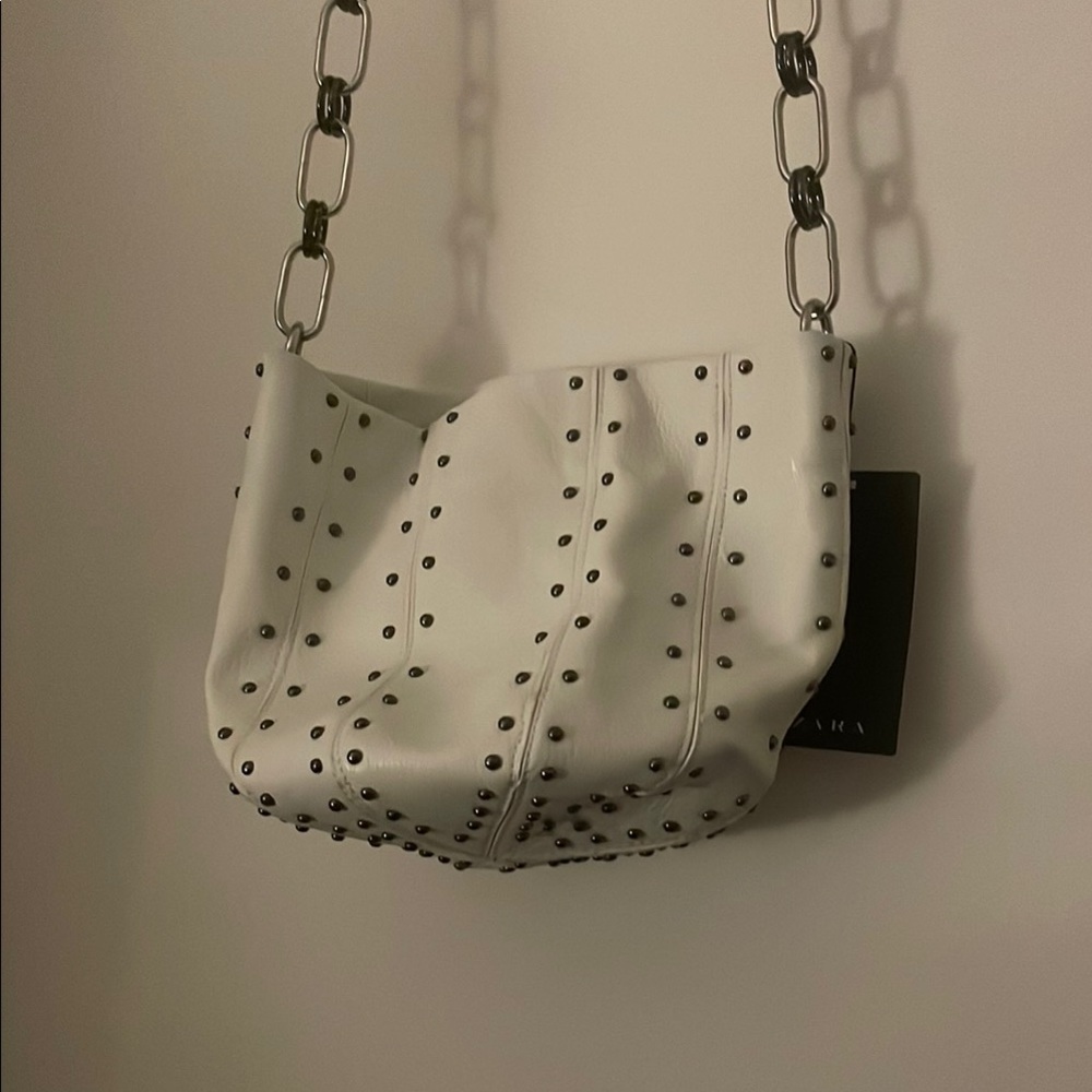 NWT White Studded Bag ZARA